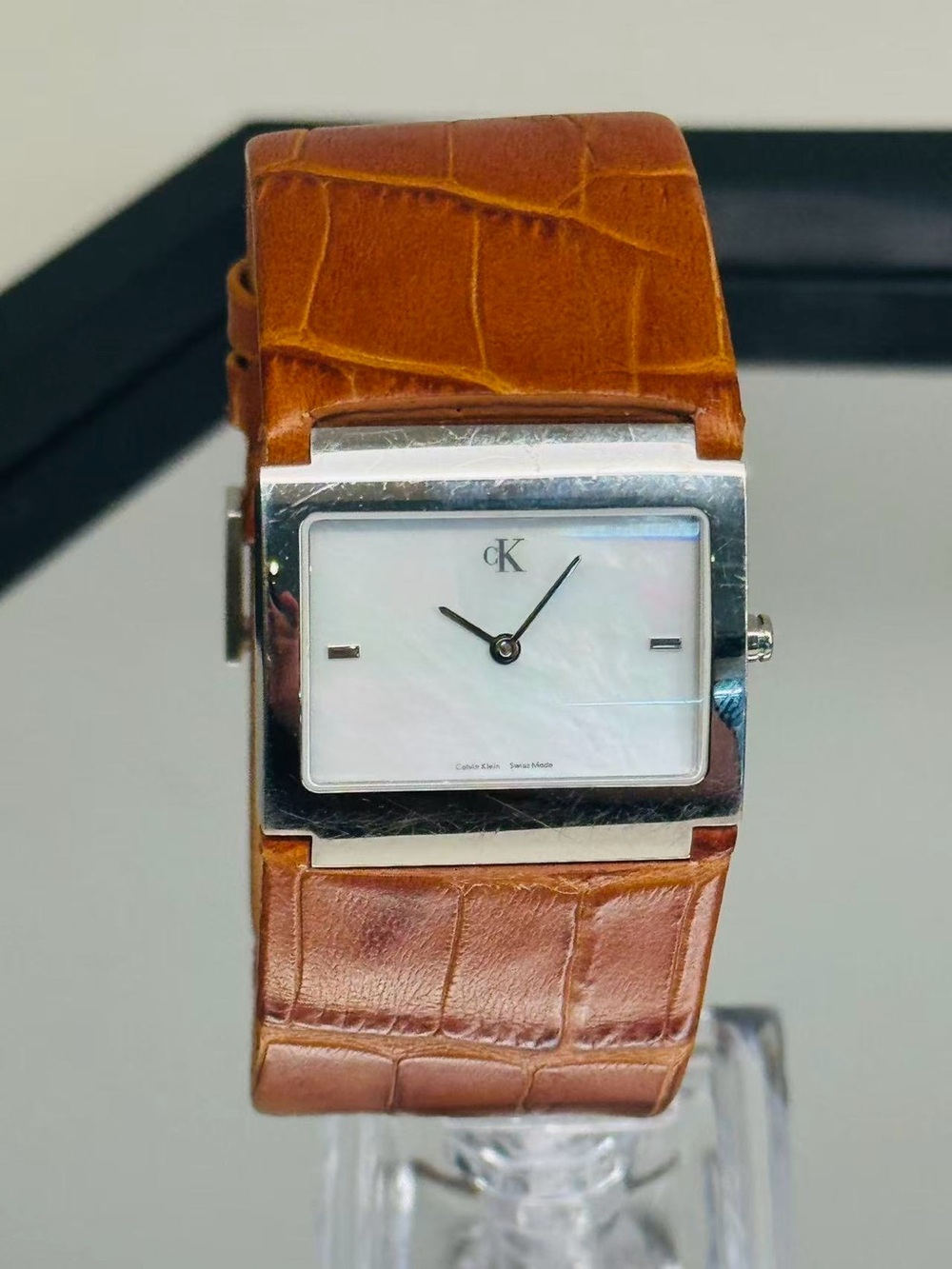 Calvin Klein CK Swiss Made Quartz Women’s Watch Leather Strap New Battery Runs